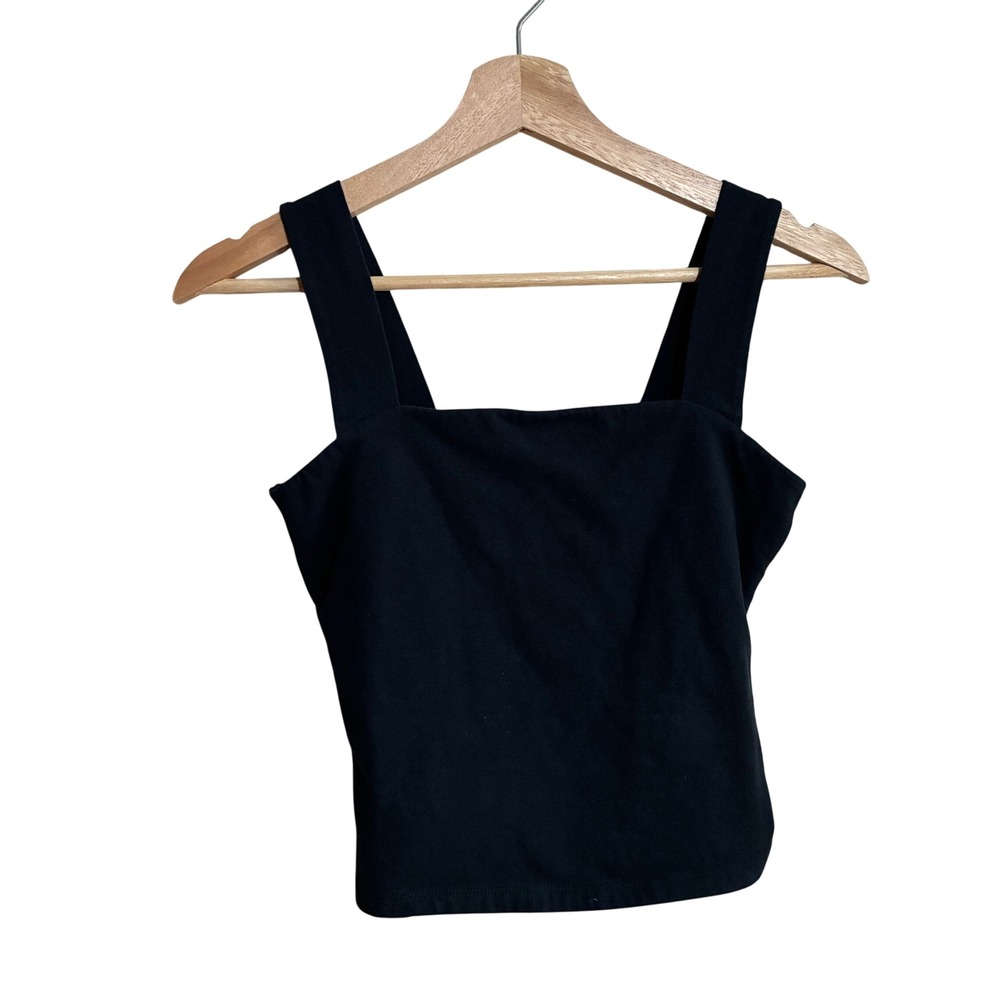 Abercrombie & Fitch Soft A&F Tank Top M Black Womens Square Neck Cotton Blend